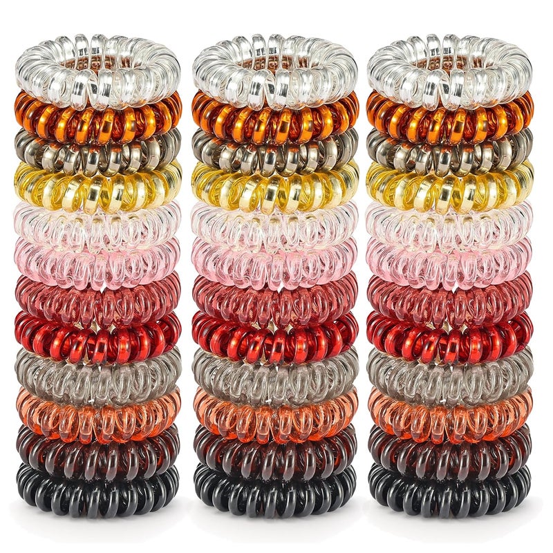 TailaiMei 20 Pcs Spiral Hair Ties No Crease Coil Hair Ties Phone Cord Hair Ties for Thick Hair  Women Ponytail Holder Elastics