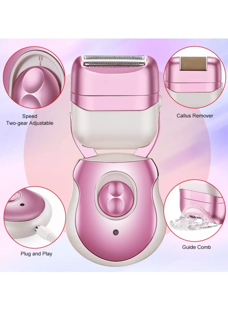 آلة إزالة الشعر القابلة لإعادة الشحن 3 في 1 للسيدات، مزيل الشعر، ماكينة الحلاقة الكهربائية، ومزيل الجلد الميت - Image 4