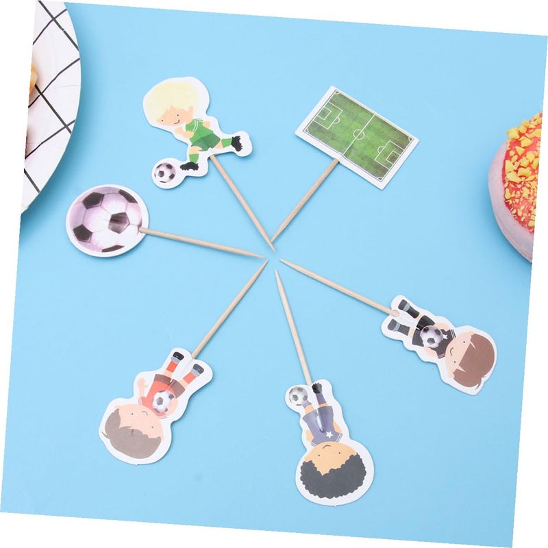 Soccer Football Cupcake Toppers 24pcs Sports Theme Cake Decorations For Boys Birthday Party - Image 5
