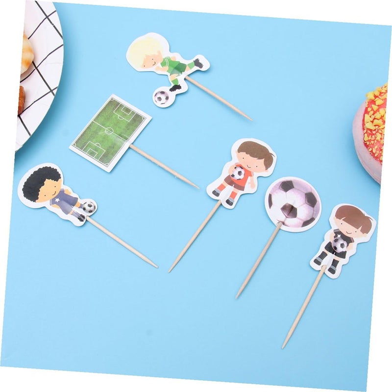 Soccer Football Cupcake Toppers 24pcs Sports Theme Cake Decorations For Boys Birthday Party - Image 4