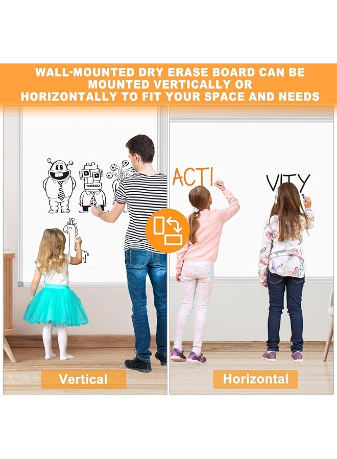 erorex Single Sided Dry Erase Board For Wall 60 X 90Cm Aluminum Presentation Magnetic Whiteboard With Pen Tray Wall Mounted White Board For School Office And Home - Image 2