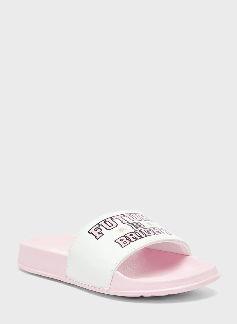 Barbie Kids Text Print Slides