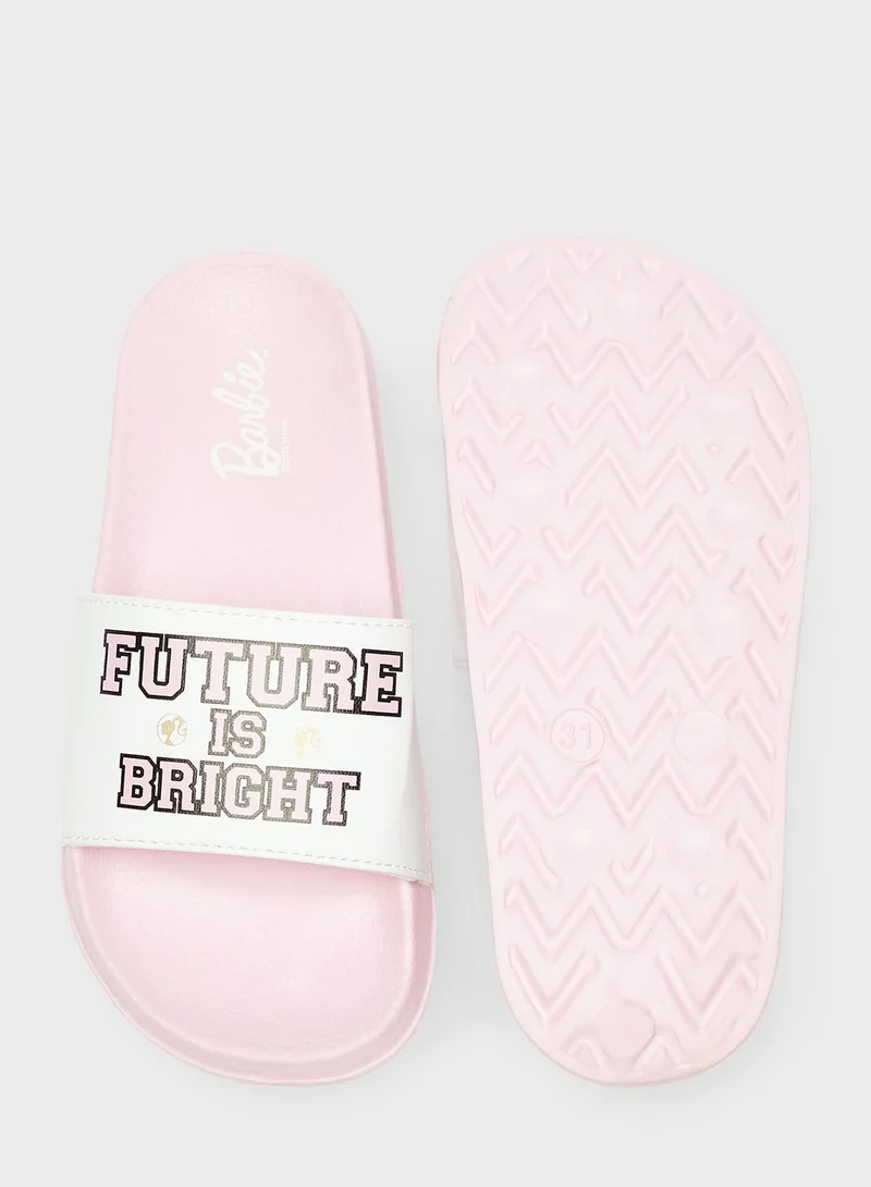 Barbie Kids Text Print Slides