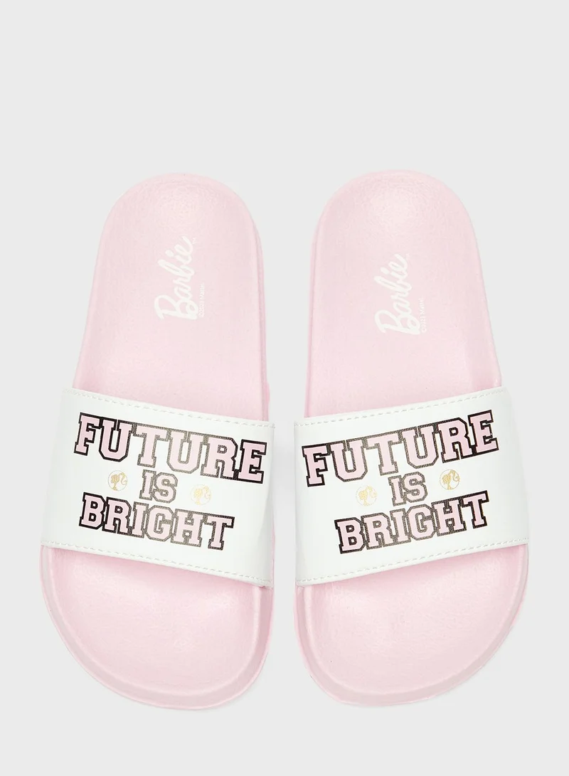 Barbie Kids Text Print Slides
