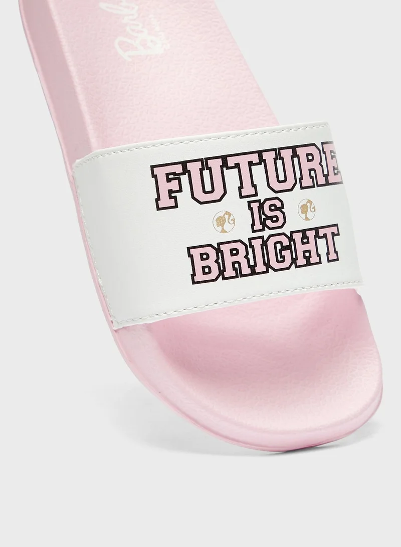 Barbie Kids Text Print Slides