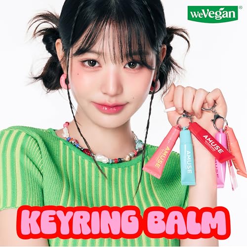 AMUSE SEOUL Care Tint Lip Balm Keyring 02 HAPPY GIRL Moisturizing Tinted Lip Balm Keychain Hydrating Lip Gloss Soothing Lip Care Glossy Finish Vegan 6g - Image 3