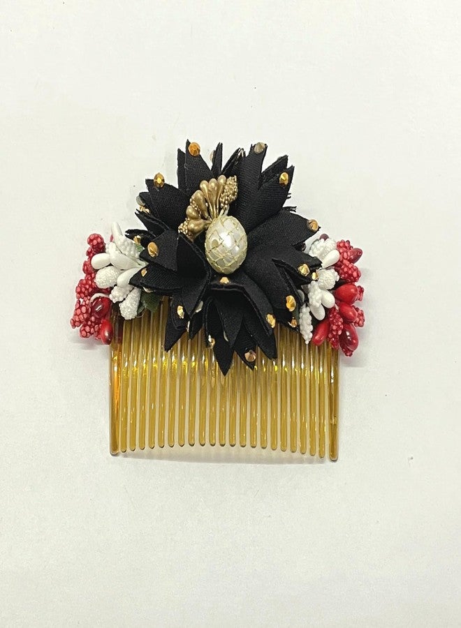 Maahal Bridal Side Flower Comb Styling Hair Accessories Bun Hair Clips Wedding/Party-01Pc - Image 1