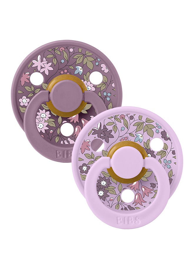 BIBS Pack of 2 X Liberty Colour Camomile Lawn Latex Size 2 Violet Sky Mix - Image 1