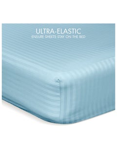 Hotel Linen Klub Down Alternative Comforter  Set -Ultra Soft Brushed Stripe Microfiber Fabric, 200GSM Soft Fibersheet Filling, Size : Double  220 x 240cm , Color: Aqua  - Image 5