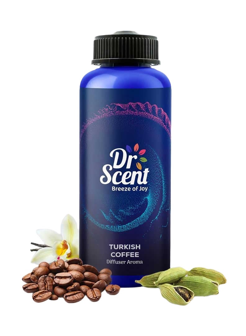Dr Scent زيت عطر دكتور سينت ديفيوزر قهوة تركية (1000 مل) - هيل، قهوة محمصة دافئة، عطر قهوة وفانيليا | صنع في المملكة المتحدة | مثالي للمكاتب، المنازل، المتاجر واللوبيات - Image 1