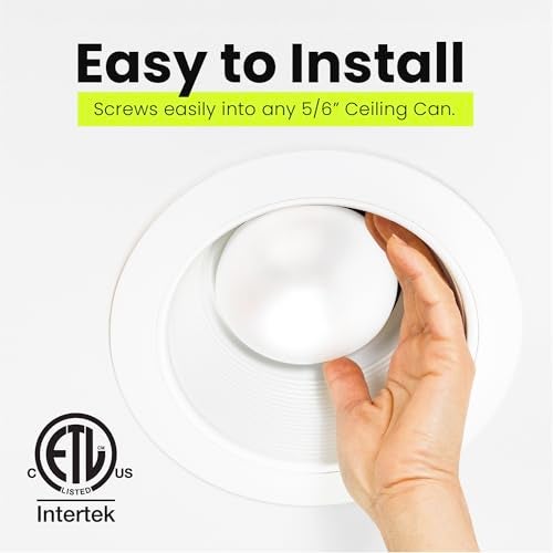 Feit Electric مصابيح LED BR30 من فيت إلكتريك، تعادل 65 واط، قابلة للتعتيم، عمر 10 سنوات، 650 لومن، 2700 كلفن أبيض ناعم، قاعدة E26 لمصابيح الإضاءة المدمجة، مصابيح الفيض، مصنفة للاستخدام في الأماكن الرطبة، عبوة 6، BR30/DM/10KLED/6 - Image 4