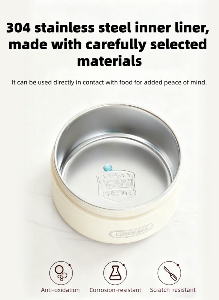 لولكس علبة غداء لولاكس المصنوعة من الفولاذ المقاوم للصدأ 304، علبة غداء بينتو للبالغين والأطفال، مع أدوات مائدة وحقيبة معزولة، مزودة بطبقة عازلة، آمنة للاستخدام في الميكروويف، سهلة التنظيف، مناسبة للمدارس والمكاتب. - Image 4