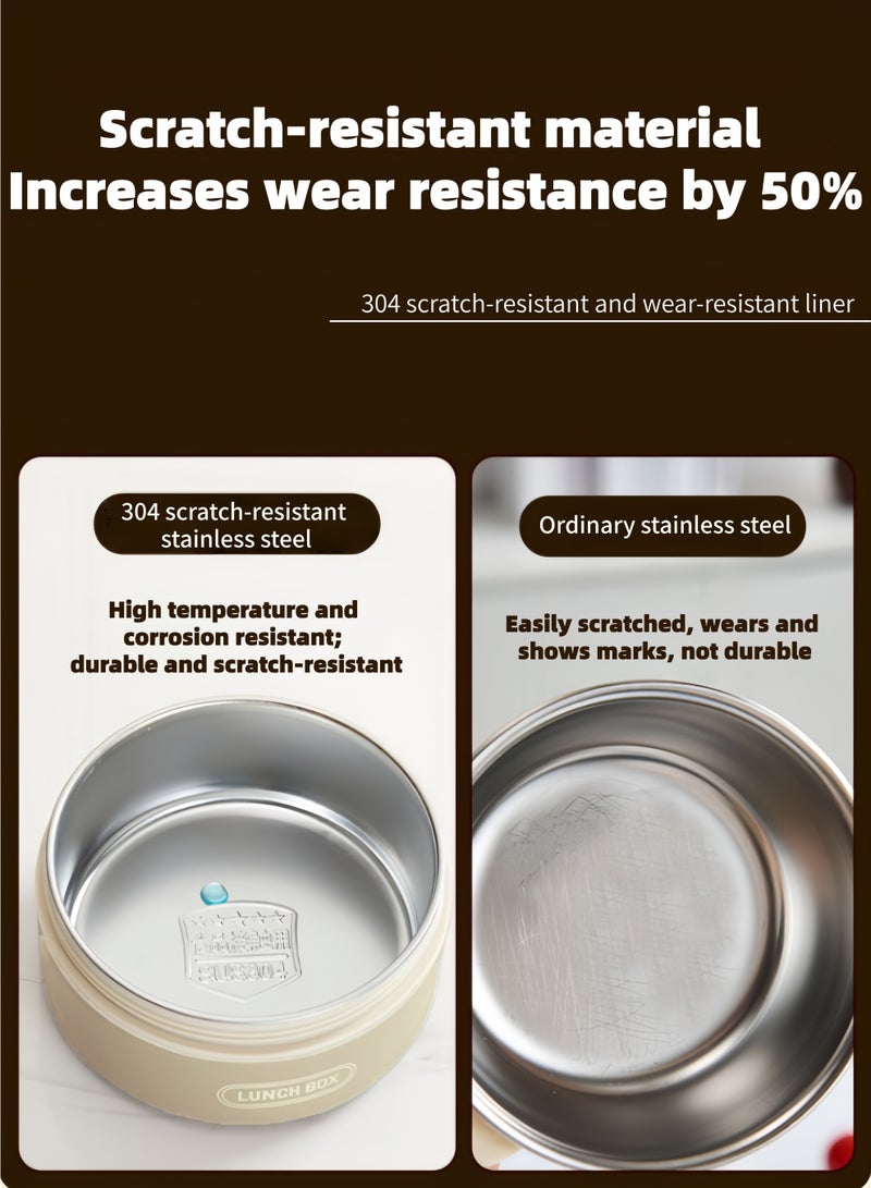 لولكس علبة غداء لولاكس المصنوعة من الفولاذ المقاوم للصدأ 304، علبة غداء بينتو للبالغين والأطفال، مع أدوات مائدة وحقيبة معزولة، مزودة بطبقة عازلة، آمنة للاستخدام في الميكروويف، سهلة التنظيف، مناسبة للمدارس والمكاتب. - Image 5