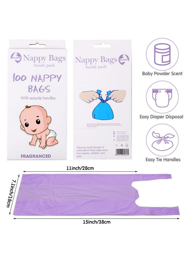 Sinmoe 1600 Count Baby Disposable Diaper Bags Scented Diaper Sacks With Tie Handle Disposal Diaper Trash Bags Baby Poop Bags Waste Bag Refill (Purple) - Image 3