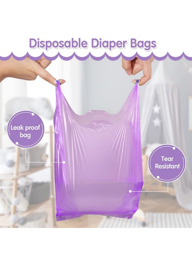 Sinmoe 1600 Count Baby Disposable Diaper Bags Scented Diaper Sacks With Tie Handle Disposal Diaper Trash Bags Baby Poop Bags Waste Bag Refill (Purple) - Image 5