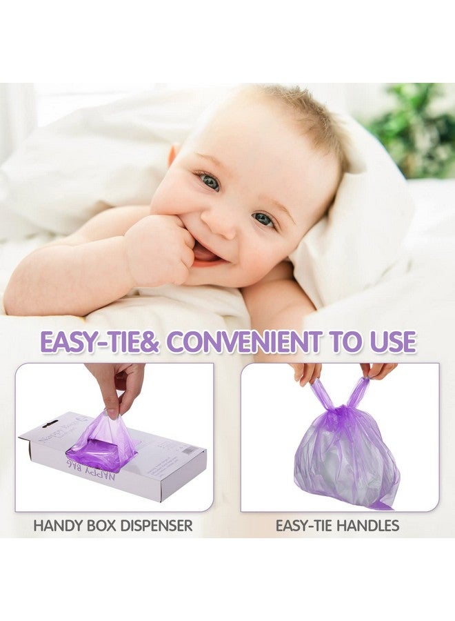 Sinmoe 1600 Count Baby Disposable Diaper Bags Scented Diaper Sacks With Tie Handle Disposal Diaper Trash Bags Baby Poop Bags Waste Bag Refill (Purple) - Image 4