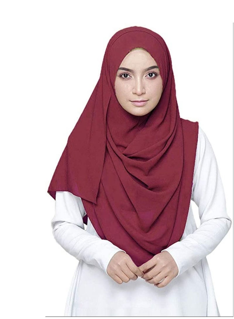 وشاح شيفون للنساء موضة ناعمة حجاب وشاح طويل لف - Image 1