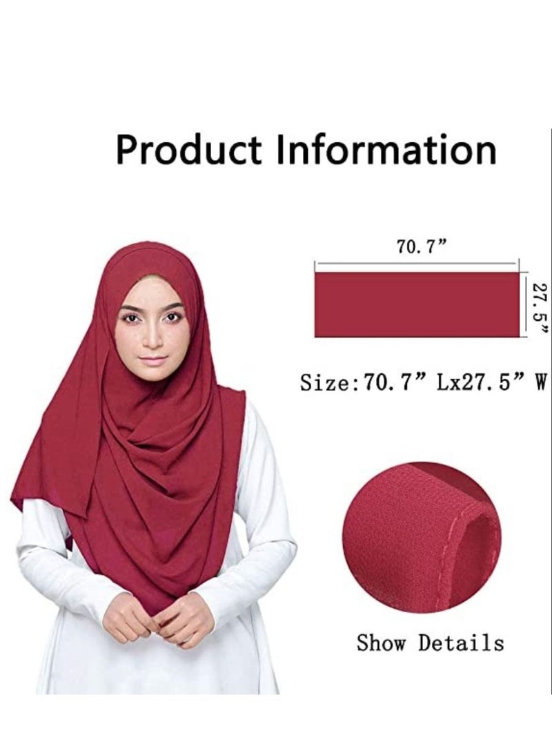 وشاح شيفون للنساء موضة ناعمة حجاب وشاح طويل لف - Image 2