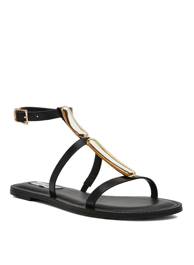 Alma Women's Black Flat Sandals