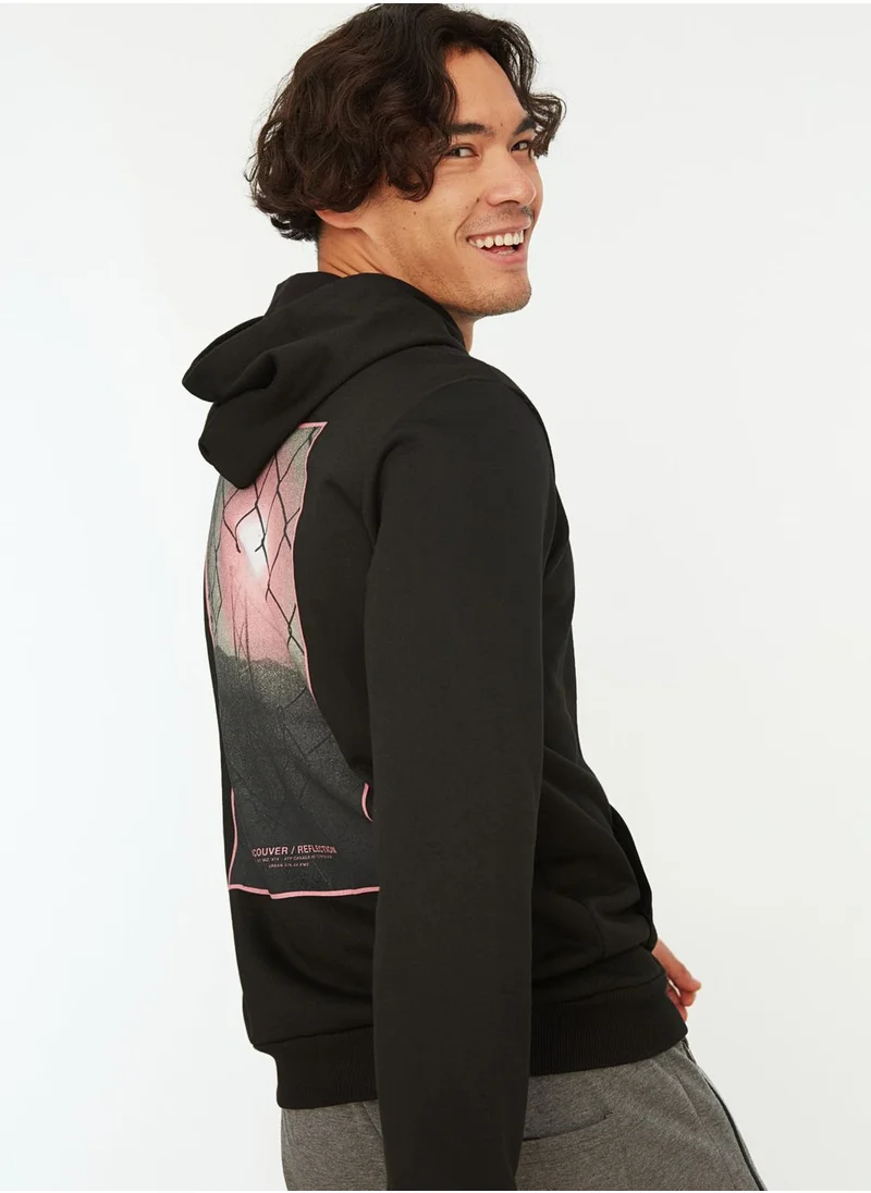 trendyol Back Print Hoodie