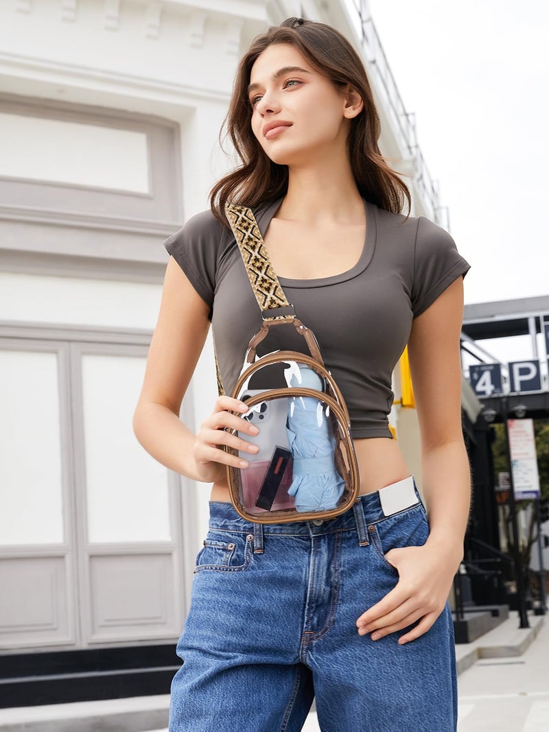 CLUCI Clear Bag for Stadium Events, Clear Crossbody Bag, Small Transparent Purses - Image 2