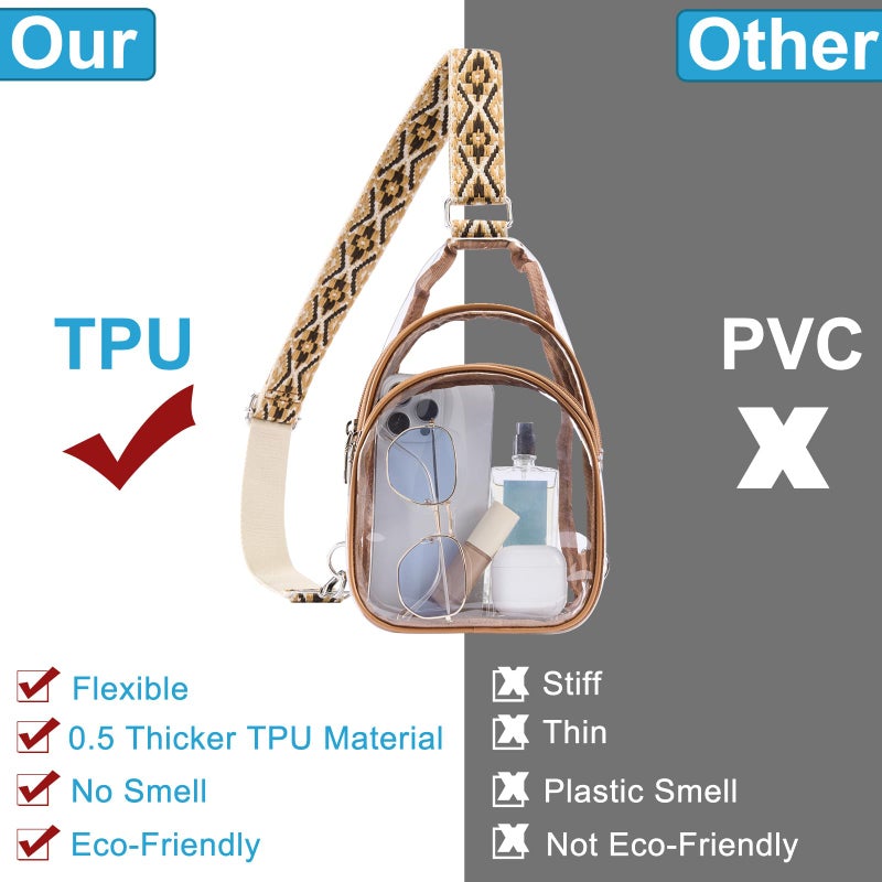 CLUCI Clear Bag for Stadium Events, Clear Crossbody Bag, Small Transparent Purses - Image 4