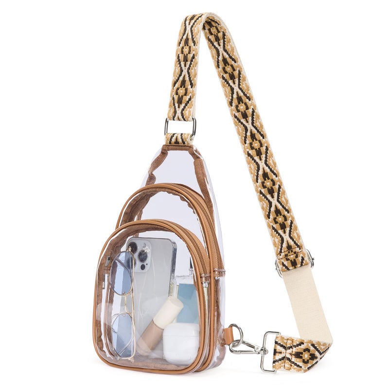 CLUCI Clear Bag for Stadium Events, Clear Crossbody Bag, Small Transparent Purses - Image 1