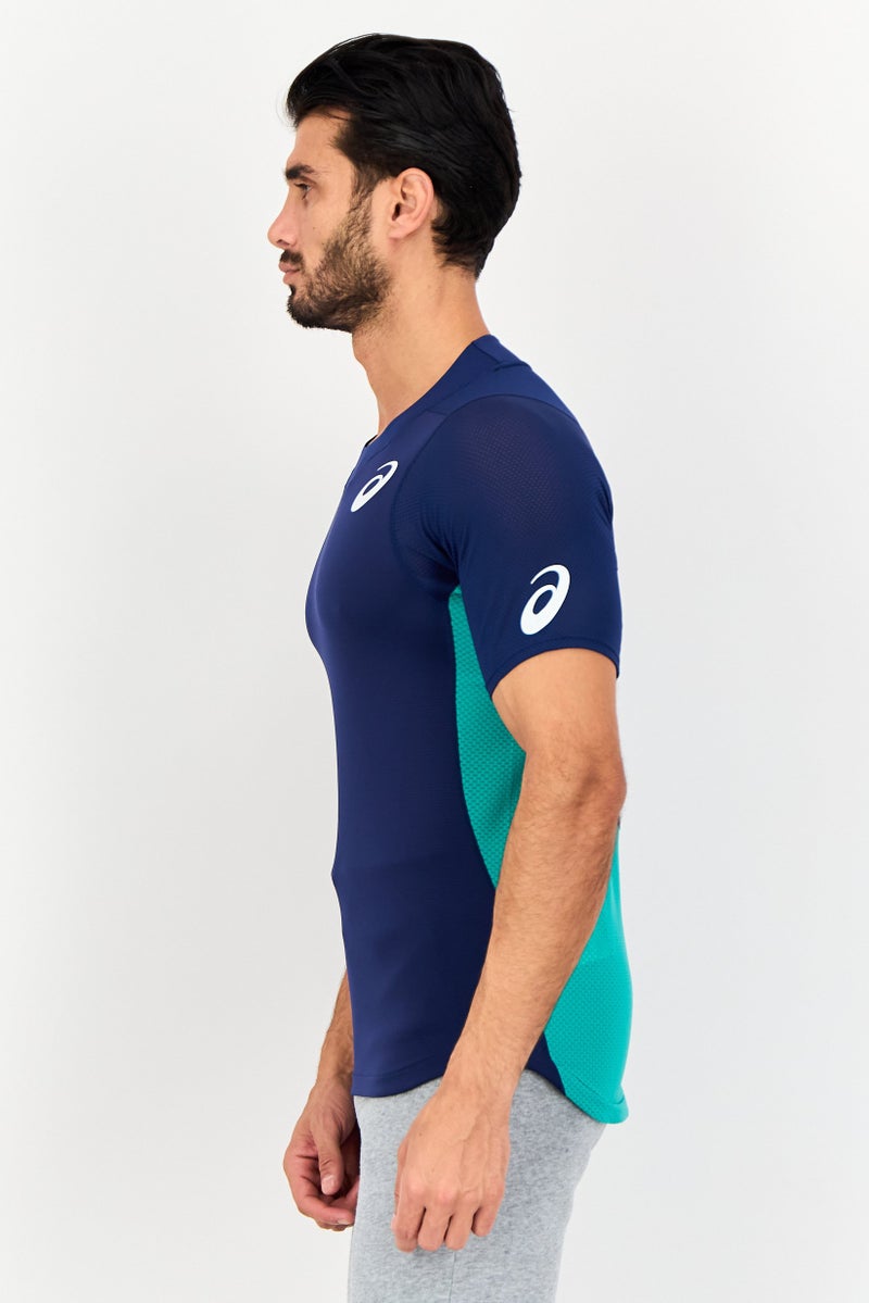 asics تي شيرت تدريب قصير الأكمام للرجال، ملابس رياضية، متعدد الألوان - Image 4