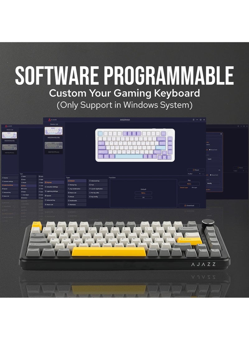 A-jazz AK820 MAX HE Hall Effect Magnetic Gaming Keyboard Adjustable Actuation 8KHz Polling Rate Wired Rapid Fast Keyboard Creamy Gasket RGB Backlight NKRO for Win Mac  - Image 5