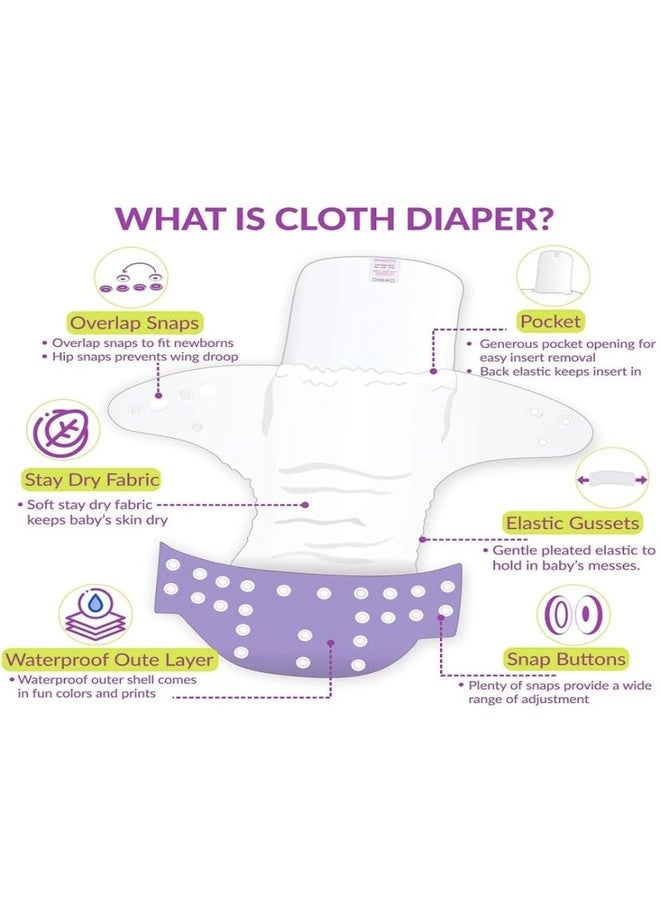 Kogar Reuse Nappy Adjustable Reusable & washable Cloth Diaper with Super Absorbent Insert, 3-36 Months, 2-Pack (Orange & Sky) - Image 5