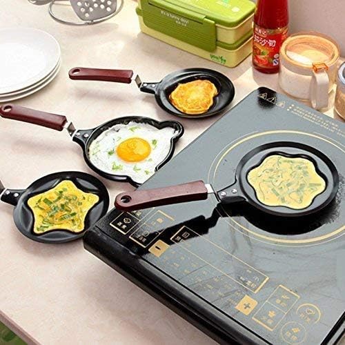 ATOOZED Cartoon Shape Mini Non-Stick Egg Frying Pan/Pancake Egg Frying Pan/Breakfast Omelette Pan (Multi Shape)(1 Pcs Mini Omlet Pan) - Non Stick, Black - Image 3