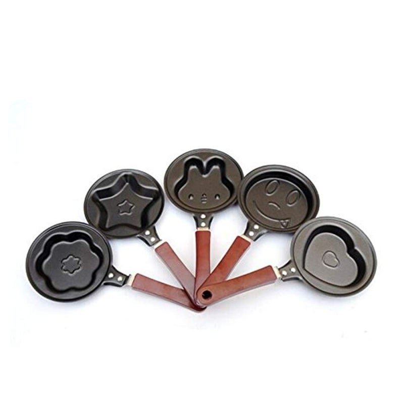 ATOOZED Cartoon Shape Mini Non-Stick Egg Frying Pan/Pancake Egg Frying Pan/Breakfast Omelette Pan (Multi Shape)(1 Pcs Mini Omlet Pan) - Non Stick, Black - Image 1