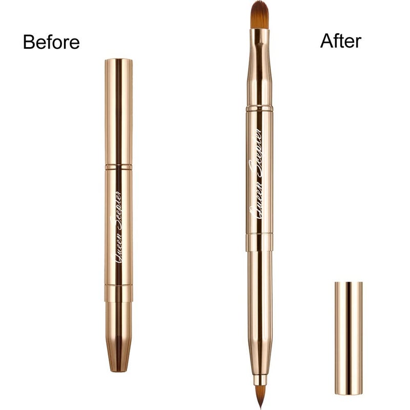Queen Scepter Retractable Eyebrow Eyelash Lip Brush Makeup Brush Double-Sided Soft With Cap Concealer Eyeliner For Travel Cosmetic Brushes, gold color - Image 3
