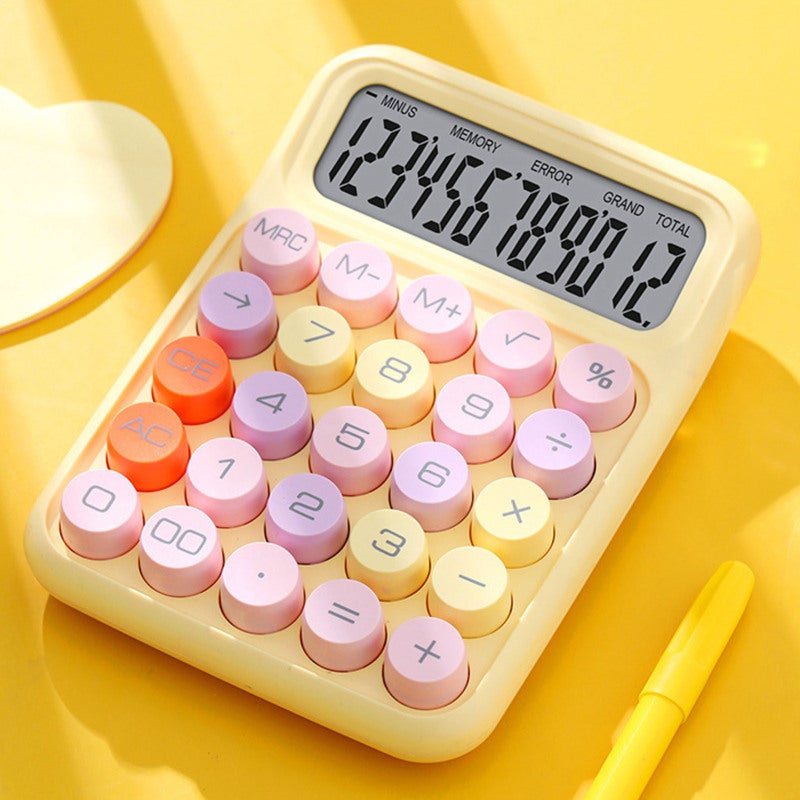 Mechanical Keyboard Calculator: Lemon Yellow, Spill Resistant - Multifunctional, Durable Numeric Keypad for Office, School and Home Use - Image 1