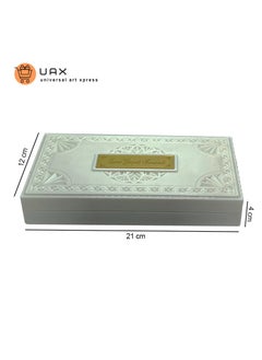 UAX UAX Gold Plated Laxmi Ganpati Saraswati Devotional Prayer Box With Charan Paduka for Pooja Return Gifts and Corporate Events AromaInfused Box f  - Image 5