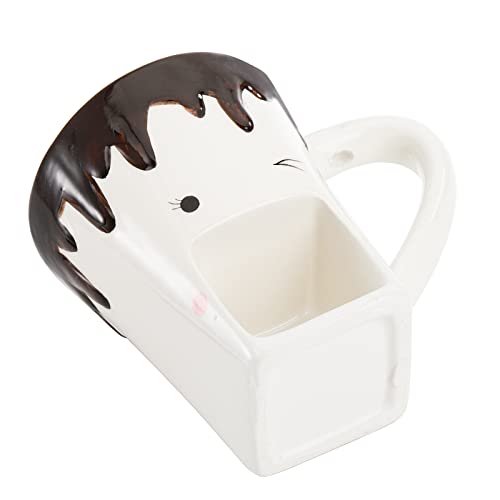 Dicunoy Set of 2 Fondue Mugs with Forks, Ceramic Personal Chocolate Melting Cup for Cheese, Individual Ceramic Butter Warmers Pot, Tealight Candle Mini Simmer Mug for Caramel, Tapas - Image 4