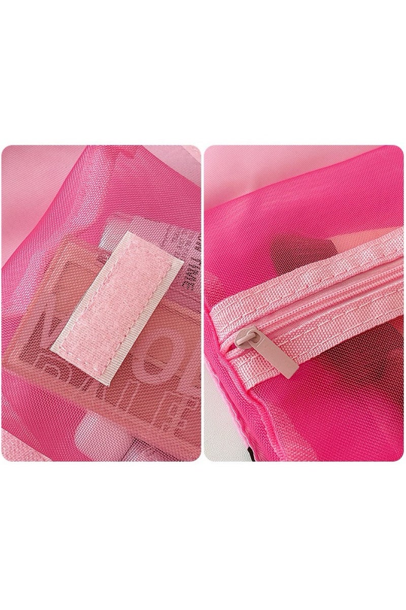 Paraphrase Pink Large Capacity Makeup & Toiletry Bag – Cute Multi-Functional Organizer with Removable Pouches for Easy Sorting - Image 5