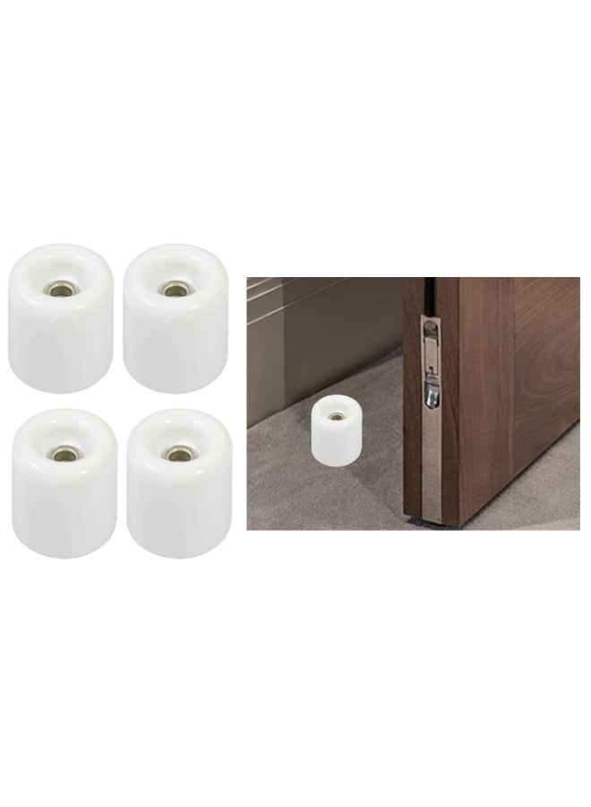 ROBUSTLINE Pack Of 4 Door Stopper Plastic White Slip Resistant For Tiles Carpet Wood And Laminate Floors And Other Floor Surfaces Stop Rds 3035 30Mm x 35Mm 