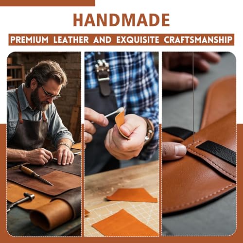 kdafio 4 Pcs Leather Bookmark, Classic Stitched Bookmark with Leather Rope, Bookmarks for Men, Handmade Stitched Book Marks Page Markers for Book Reader Teachers Students School Office - Image 4