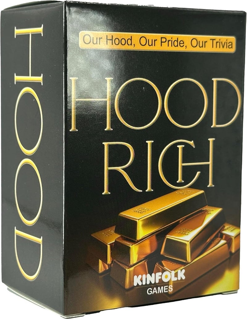 Kinfolk HoodRich Game Night Extravaganza: Dive Deep into African-American Culture with Engaging Trivia Cards Designed to Challenge, Amuse, and Enlighten You! Elevate Your Black Card Games Night Experience! - Image 1