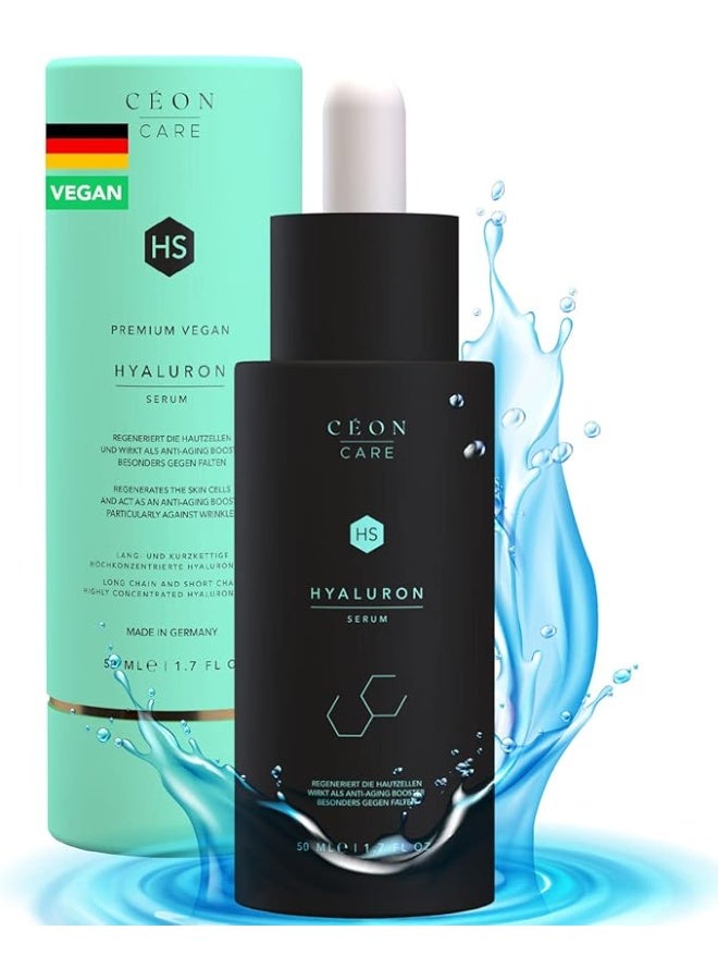 CÉON Face Serum Organic High Dose Hyaluronic Acid Anti Wrinkle With Aloe Vera For Women And Men 50 ml