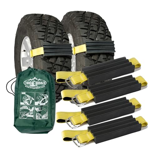 TRACGRABBER Tire Traction Device for Trucks & Large SUVs, Set of 4 - Made in the USA, Anti Skid Emergency Tire Straps to Get Unstuck from Snow, Mud & Sand - Snow Traction Mat or Tire Chain Alternative - Image 1