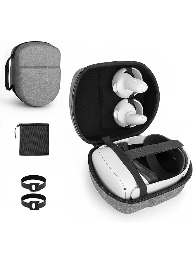 إيروريكس حافظة لسماعات الرأس Meta Quest 3 وOculus Quest 2 وPico 4 Vr متوافقة مع حزام Elite والمزيد من الملحقات وحقيبة سفر صلبة للتخزين الكل في واحد باللون الرمادي - Image 1