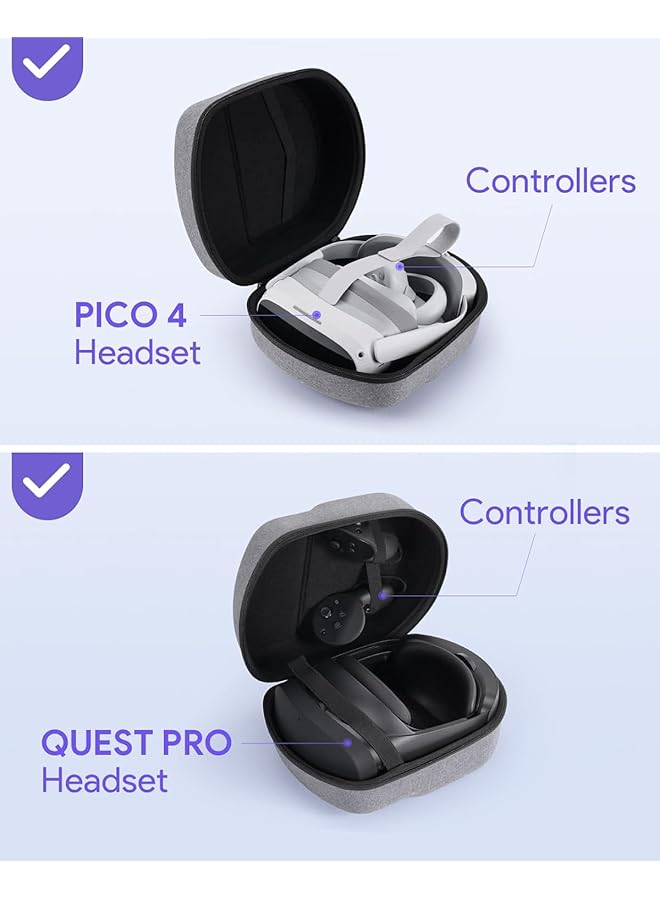 إيروريكس حافظة لسماعات الرأس Meta Quest 3 وOculus Quest 2 وPico 4 Vr متوافقة مع حزام Elite والمزيد من الملحقات وحقيبة سفر صلبة للتخزين الكل في واحد باللون الرمادي - Image 2