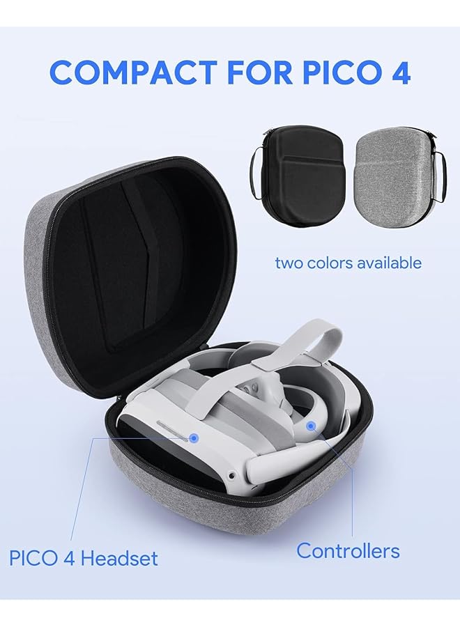 إيروريكس حافظة لسماعات الرأس Meta Quest 3 وOculus Quest 2 وPico 4 Vr متوافقة مع حزام Elite والمزيد من الملحقات وحقيبة سفر صلبة للتخزين الكل في واحد باللون الرمادي - Image 3