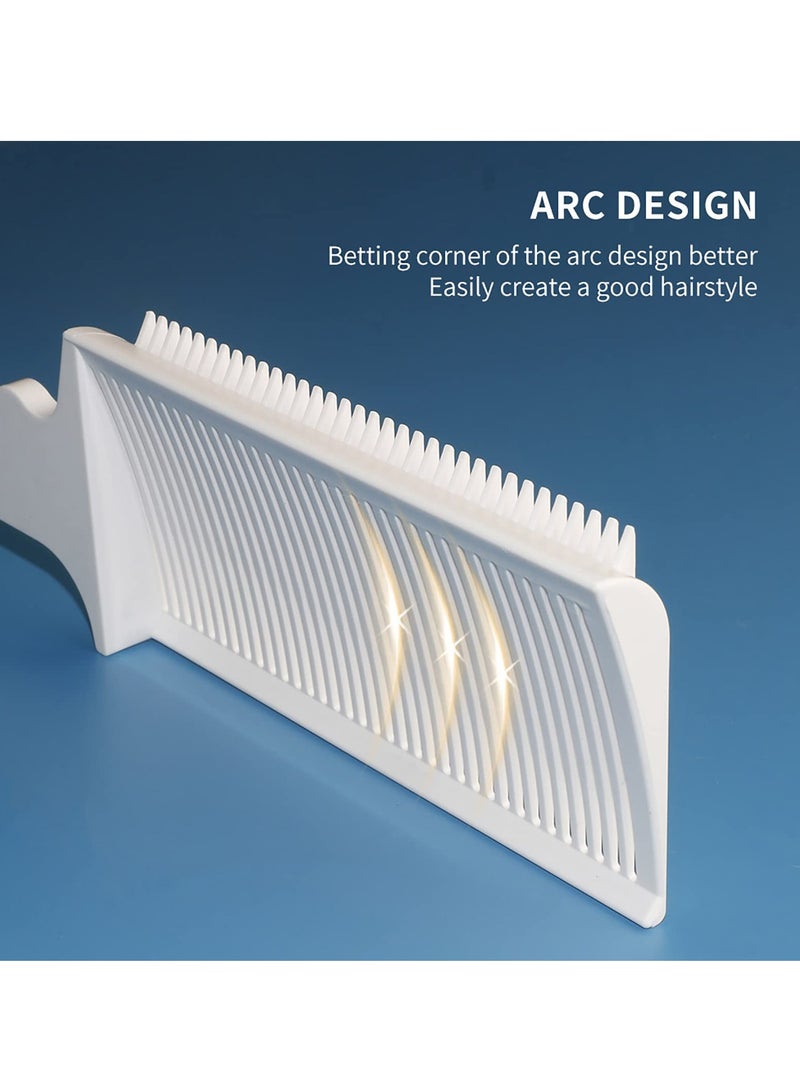 Blending Flat Top Comb, 2 Pieces Fade Combs, Professional Barber Cutting Comb Heat Resistant Clipper Comb for Men Salon Styling Tools – White - Image 3