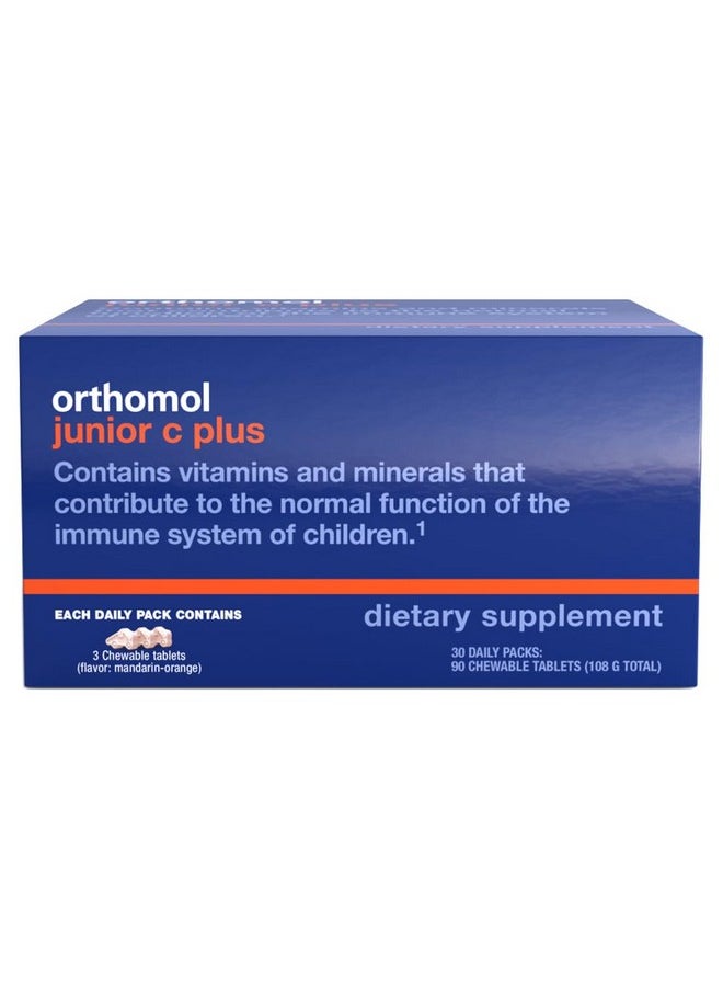 أورثومول Orthomol Immun Junior C Plus، فيتامينات متعددة للأطفال، بنكهة اليوسفي، إمداد لمدة 30 يومًا  - Image 1