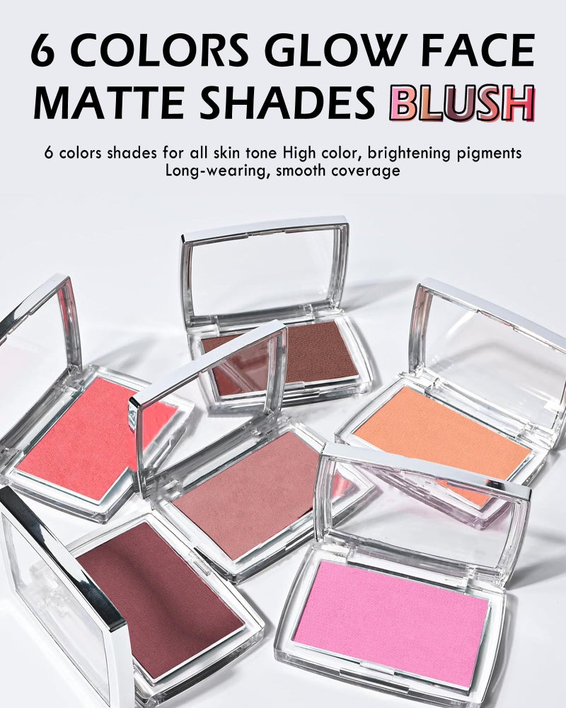 Lestpola Powder Blush Palette, Matte Powder Makeup Blush for Cheeks, Natural Glow Face Blush Contour Palette, Lightweight, Smooth, Highly Pigmented Buildable Color, Long-lasting All-Day Face Enhancing -#Coral - Image 4