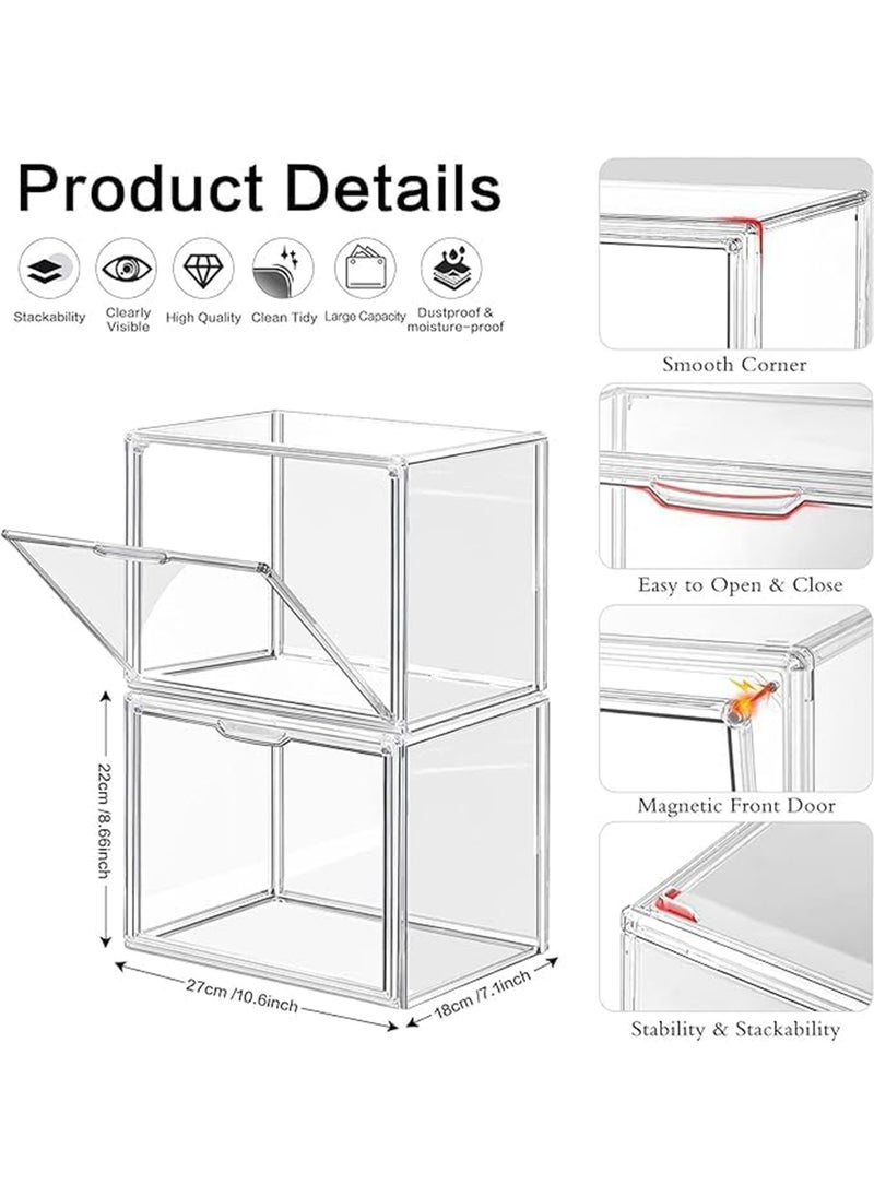 GT-Wheel - Clear Handbag Storage Organizer for Closet Acrylic Display Box for Handbag Stackable Storage Boxes Bag Organizer with Magnetic Door for Figure Hat Toy Book and Bag - Image 1