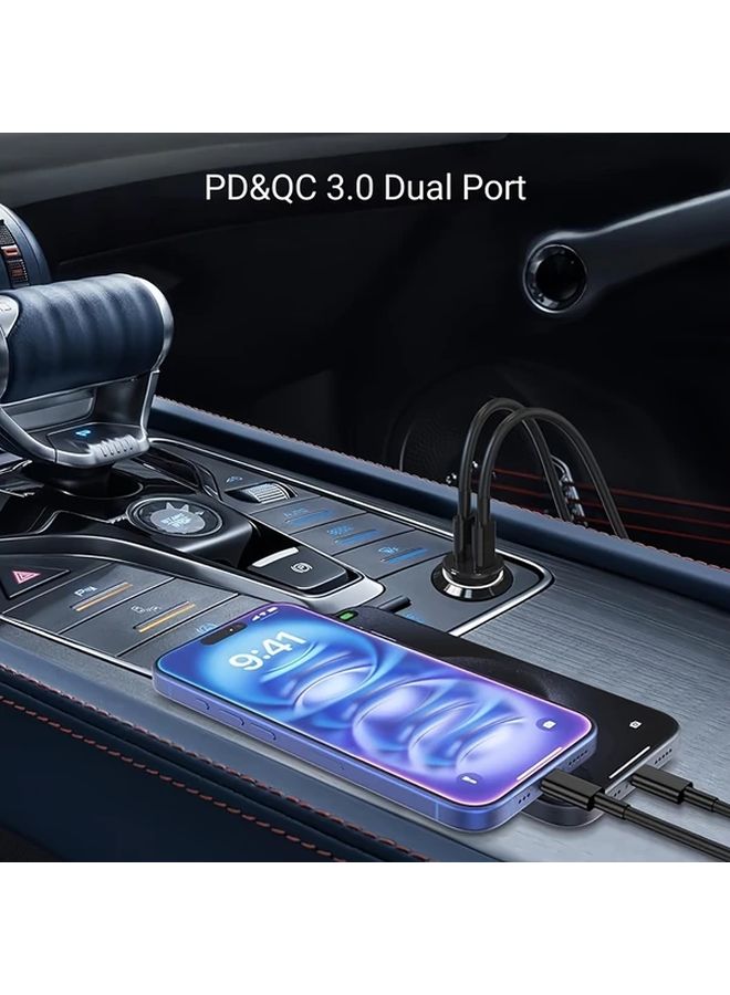 تيانسون 60 واط شاحن سيارة مزدوج منفذ USB C بشاحن سريع PD3.0 مع كابل C إلى C - Image 4